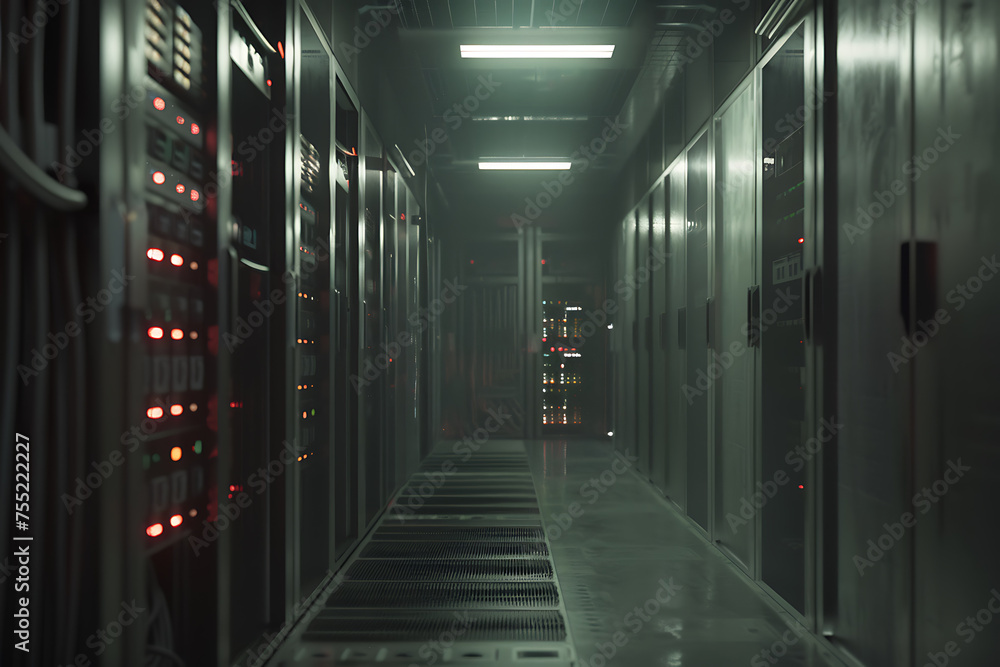 Modern interior of server room in datacenter
Modern interior of server room in datacenter
