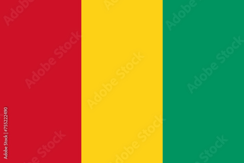 Guinea vector flag in official colors and 3:2 aspect ratio.