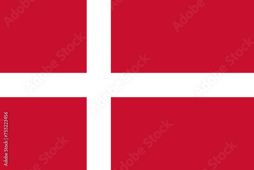 Denmark vector flag in official colors and 3:2 aspect ratio.