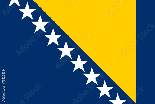 Photography Bosnia and Herzegovina vector flag in official colors and 3:2 aspect ratio