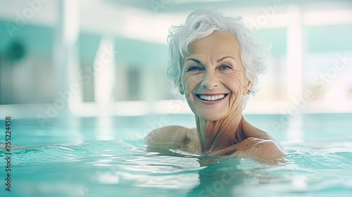 Senior woman in pool © neirfy