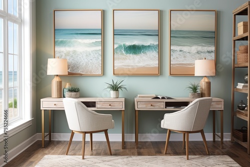 Coastal Waves: Modern Office Decor with Coastal-Inspired Artwork