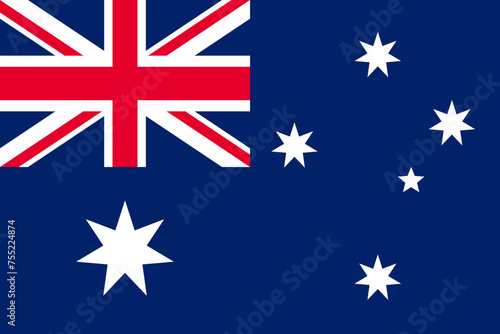 Australia vector flag in official colors and 3:2 aspect ratio. photo