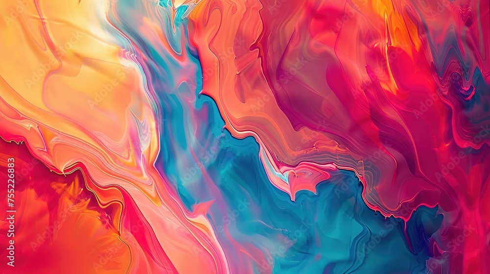Dive into the world of abstract expression with a composition that bursts with life through vibrant, bold patterns. Choose a diverse color palette to convey a sense of diversity and energy. 