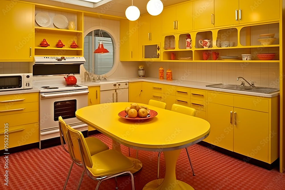 Mustard Yellow Retro 60s Kitchen Inspirations: Vibrant Pop of Color!