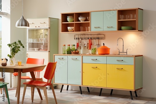 Retro 60s Inspired Kitchen: Laminate Cabinets, Durable Choice Selections © Michael