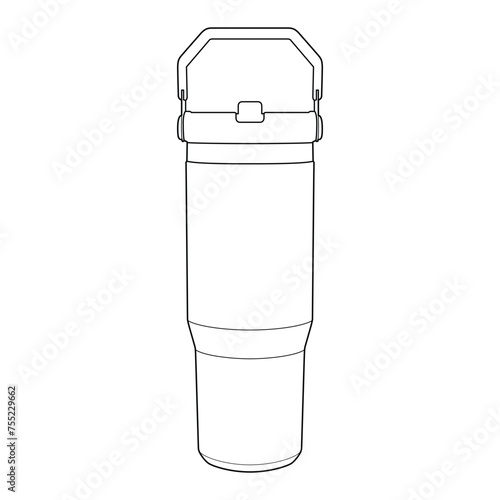 Tumbler water bottle out line art