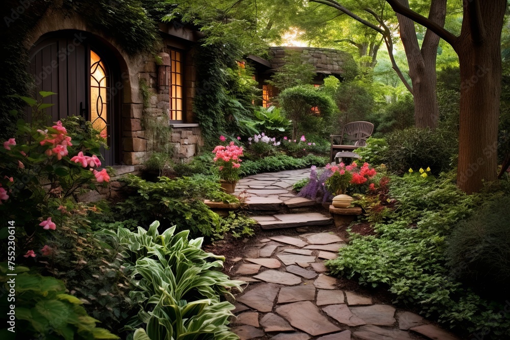 Stone Pathways and Rustic Charm: Secret Garden Patio Designs