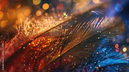 Colorful shining sparkle birds feathers wallpaper background