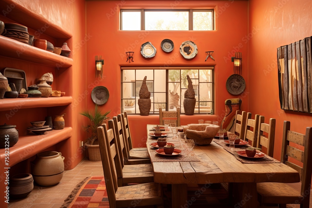 Southwestern Desert Rustic Dining Room Decor: Terracotta Table Ideas