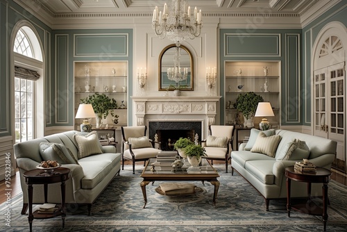 Heritage Elegance: Stately Federal Style Living Room Decors