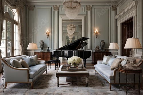 Federal Elegance: A Sophisticated Palette in Stately Living Room Decors