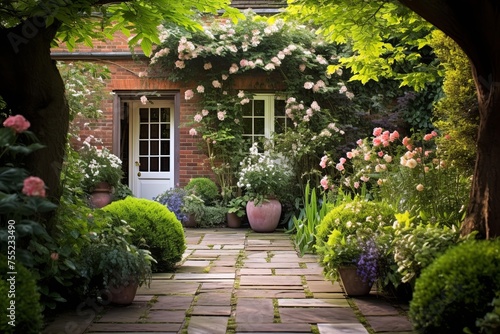 Brick Pathways and Lush Greenery: Inspiring Traditional English Garden Patio Ideas