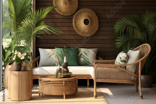 Tropical Resort Oasis: Rattan Accessories and Textured Decor Ideas for Your Patio