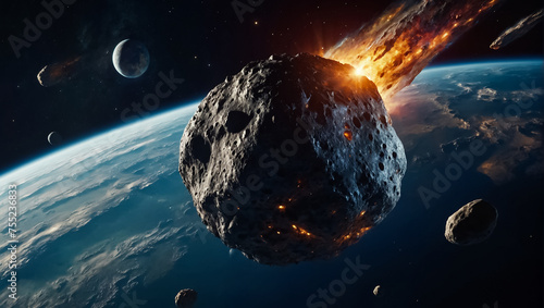 asteroid flies to earth explosion photo