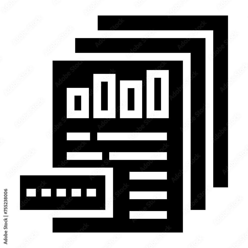 Financial earnings analytics graph or chart icon for apps and websites