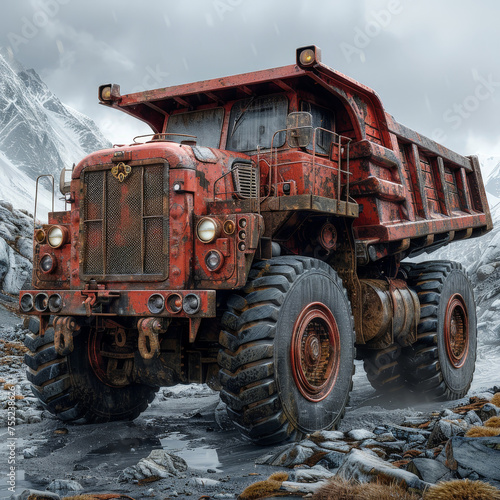 Rich Burgundy Formidable Mining Truck  Ready to Conquer