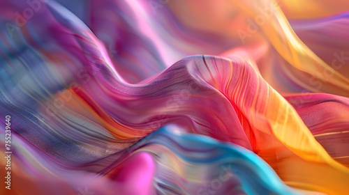 Translucent Silk Elegance, Forming Vivid Abstract Waves