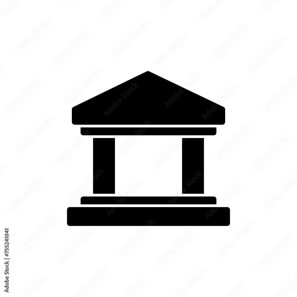 Bank icon vector isolated on white background. bank vector icon, museum, university Bank icon vector isolated on white background. bank vector icon, museum, university