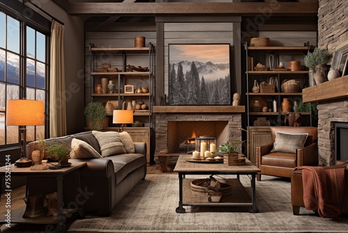 Earthy Vibes and Inviting Atmosphere: Warm Toned Living Room Rustic Decor Ideas © Michael
