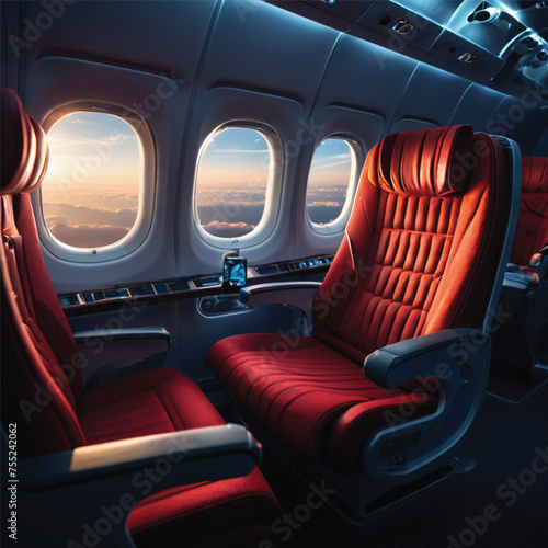 interior of an airplane © علي أبو أحمد