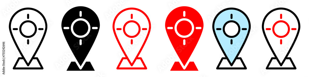 Tracking system icon logo set vector Tracking system icon logo set vector