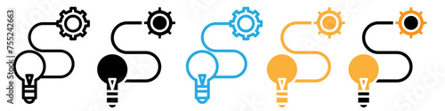 Implementation icon logo set vector