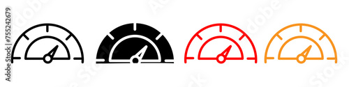 Performance indicator icon logo set vector