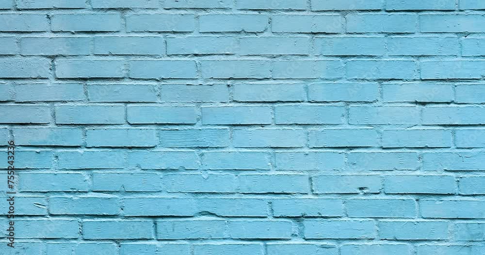 Video background of light blue brick wall. Texture of a brick wall ...