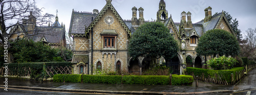 Houses near Highgate Cemetery, a place of burial in north London, next to Waterlow Park, in the London Borough of Camden