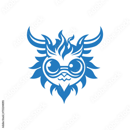 Blue Virus Mascot Illustration