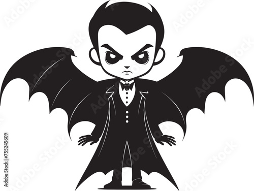 Winged Cutie Dracula Vector Logo Design Bite sized Charm Cute Dracula Logo in Vector