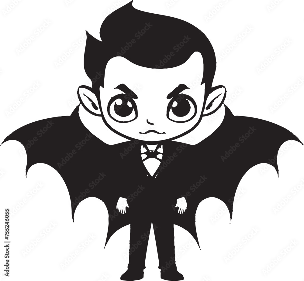 Vector Vampire Vibes Adorable Logo Icon Cute and Spooky Dracula Logo Design in Vector