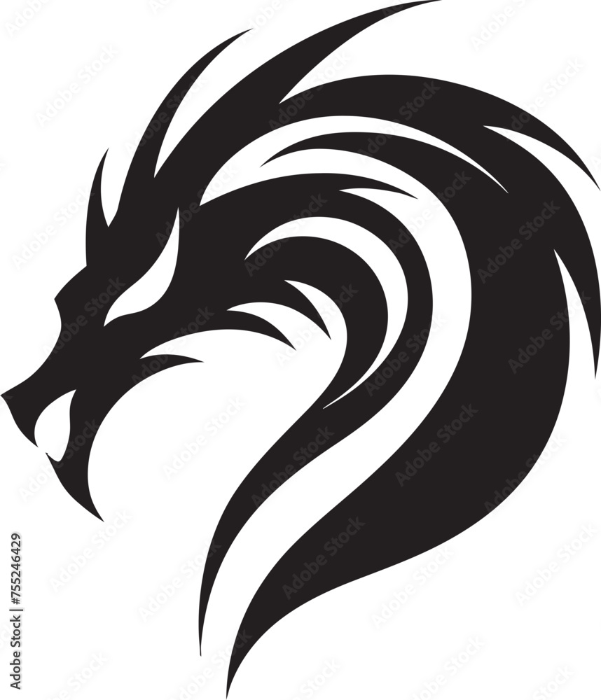 Fierce Symbol Vector Dragon Head Emblem Ancient Vigil Dragon Head Logo in Vector Fierce Symbol Vector Dragon Head Emblem Ancient Vigil Dragon Head Logo in Vector