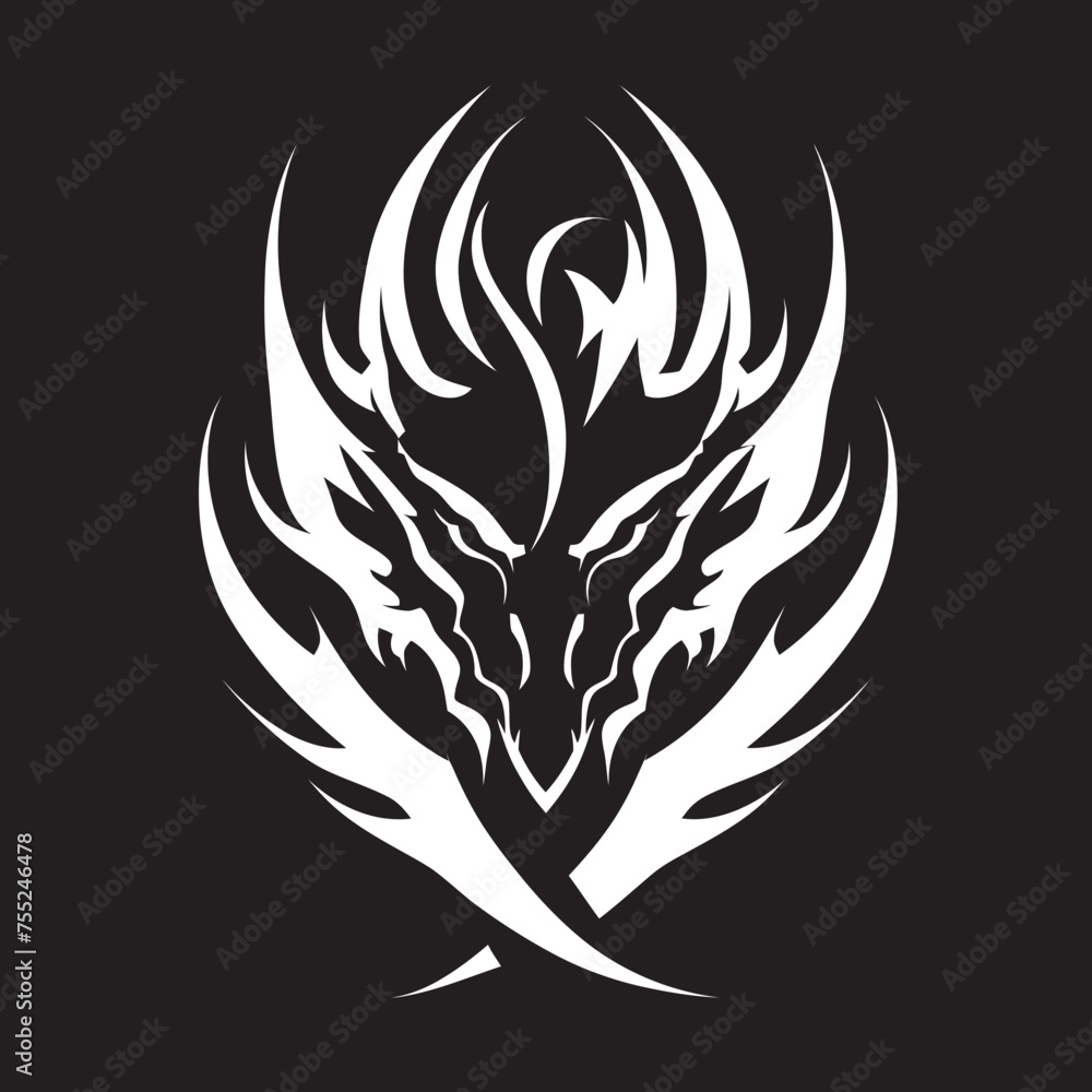 Serpentine Vigil Dragon Head Icon in Vector Legendary Beast Head Logo Design with Dragon Serpentine Vigil Dragon Head Icon in Vector Legendary Beast Head Logo Design with Dragon