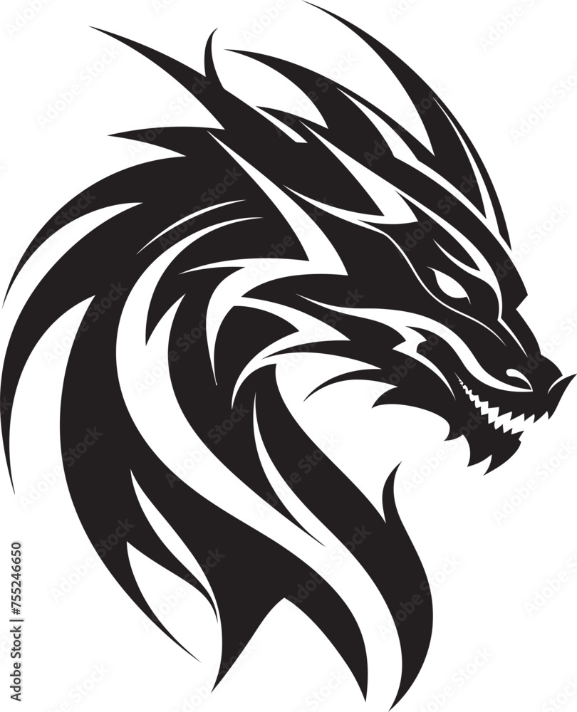 Infernal Majesty Vector Dragon Head Emblem Roaring Protector Head Logo Design with Dragon Infernal Majesty Vector Dragon Head Emblem Roaring Protector Head Logo Design with Dragon