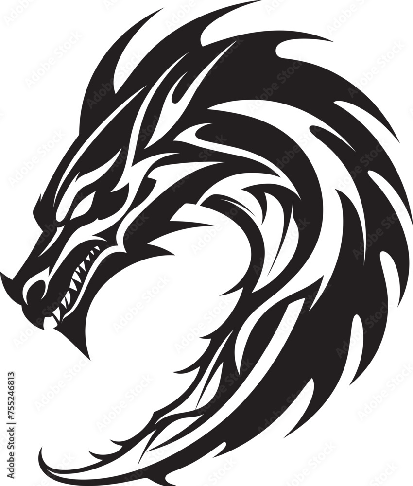 Blazing Symbol Dragon Head Logo Design Vector Iconic Guardian Vector Dragon Head Icon Blazing Symbol Dragon Head Logo Design Vector Iconic Guardian Vector Dragon Head Icon