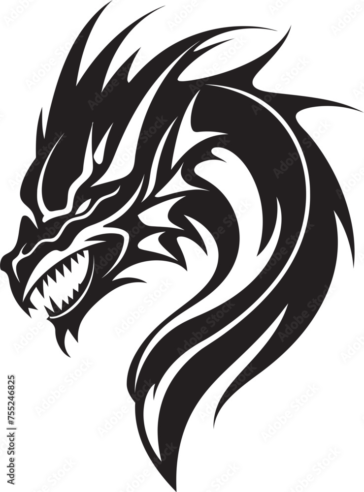 Iconic Guardian Vector Dragon Head Icon Mythical Vigil Dragon Head Emblem in Vector Iconic Guardian Vector Dragon Head Icon Mythical Vigil Dragon Head Emblem in Vector