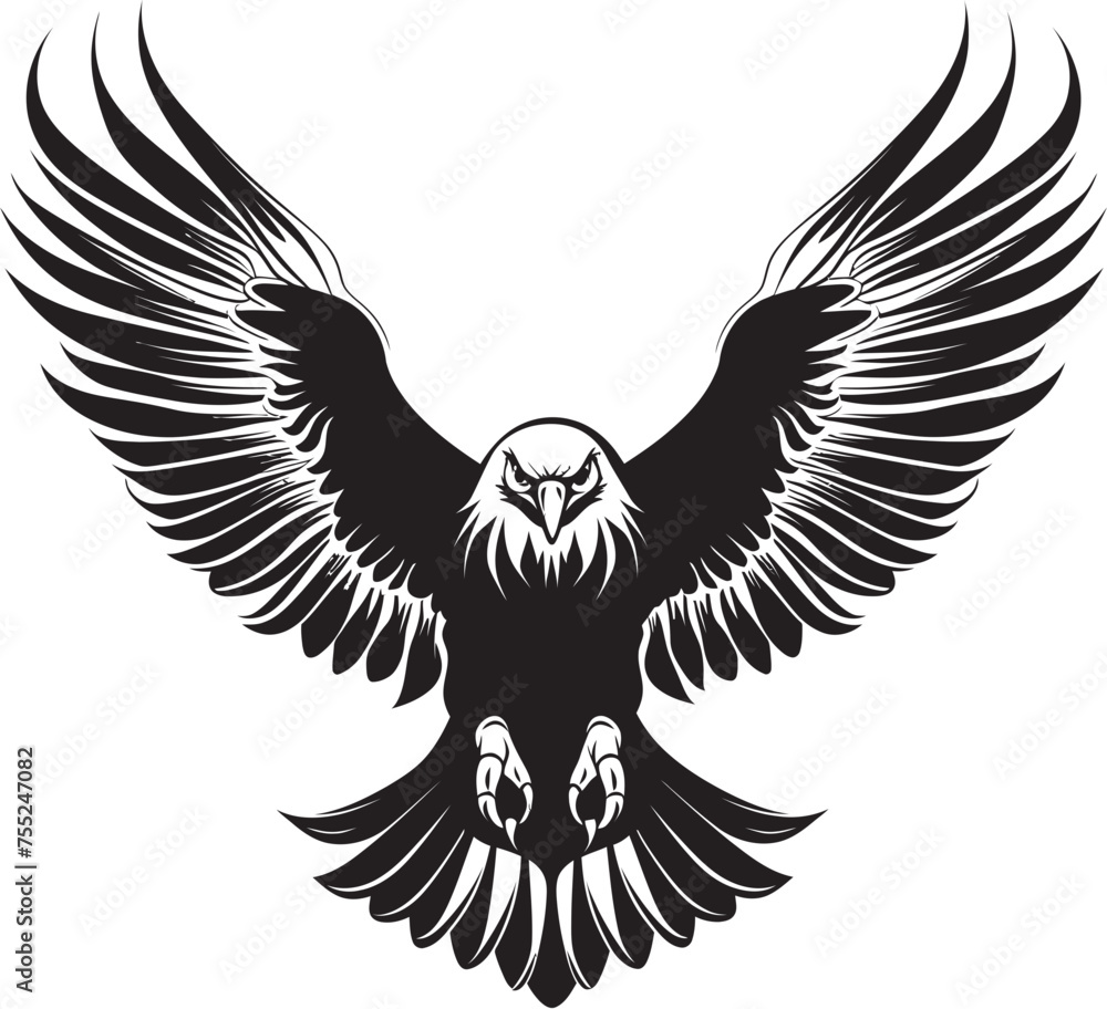 Inked Aviary Eagle Tattoo Vector Icon with Skull Wing Span Seafaring Emblem Fisherman on Small Boat Logo Inked Aviary Eagle Tattoo Vector Icon with Skull Wing Span Seafaring Emblem Fisherman on Small Boat Logo