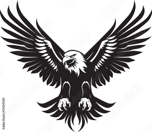 Eternal Inked Majesty Eagle Tattoo Logo Design with Skull Ink Fusion Tattoo Styled Eagle Icon with Skull Wing Span
