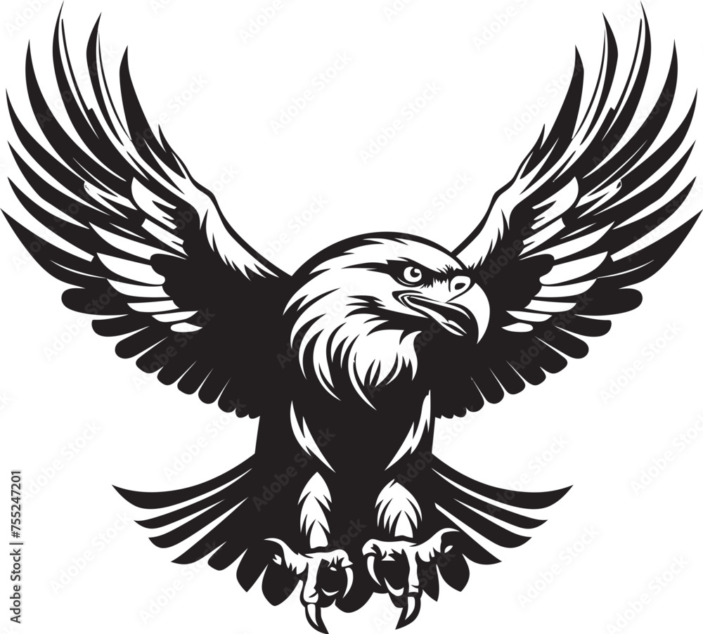 Tattooed Majesty Eagle with Skull Vector Logo Design Mystic Aviary Tattoo Style Eagle Emblem Tattooed Majesty Eagle with Skull Vector Logo Design Mystic Aviary Tattoo Style Eagle Emblem