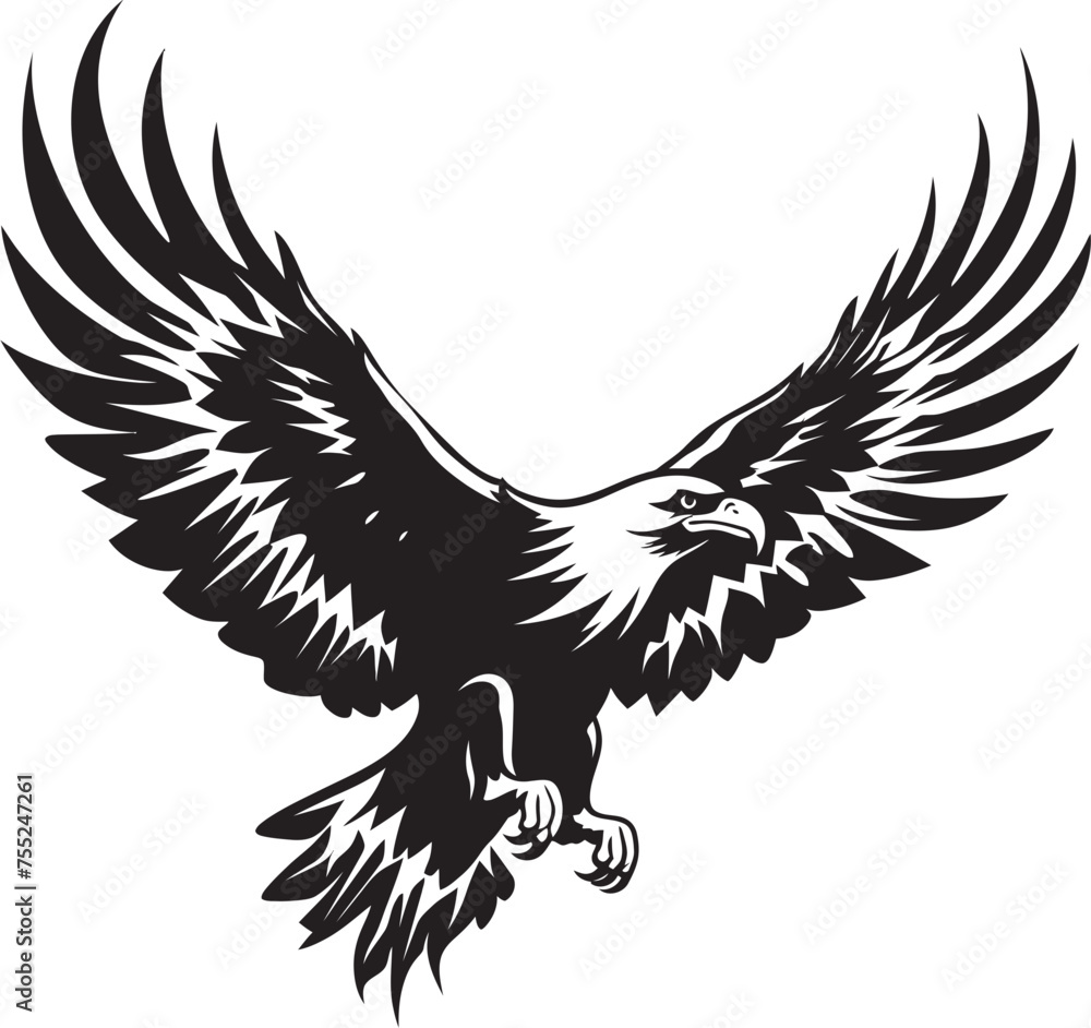 Inked Legacy Eagle Vector Logo Design Regal Majesty Tattoo Style Eagle Emblem Inked Legacy Eagle Vector Logo Design Regal Majesty Tattoo Style Eagle Emblem