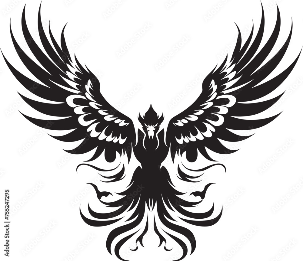 Fototapeta premium Inked Legacy Eagle with Skull Icon Regal Majesty Tattoo Style Vector Logo Design