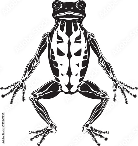 Ribbit Remains Frog Skeleton Vector Logo Design Icon Amphibian Anatomy Skeleton Frog Logo Design in Vector