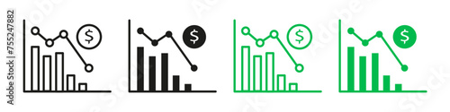 Market prediction icon mark in filled style