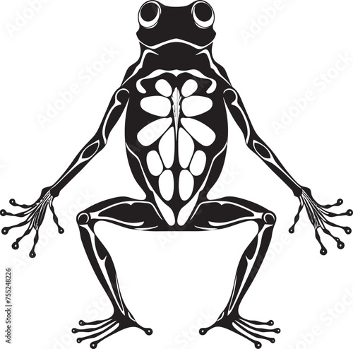 Ribbit Remains Skeleton Frog Vector Icon Mystic Marrow Skeleton Frog Logo Design in Vector