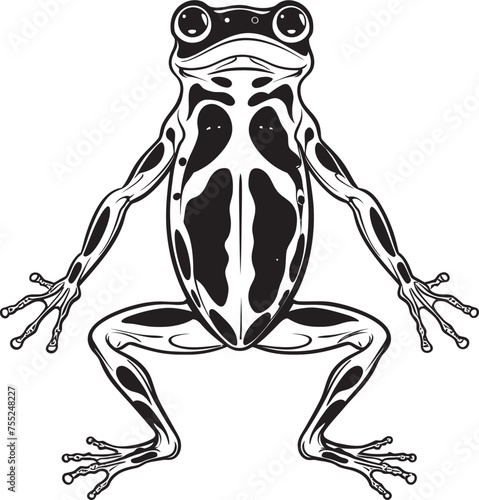 Skeletal Serenade Frog Skeleton Logo in Vector Ribbit Remains Skeleton Frog Vector Icon