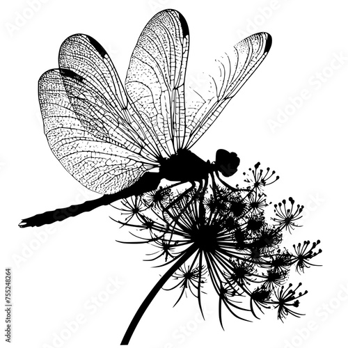 dragonfly on a white background