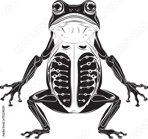 Skeletal Serenade Frog Skeleton Logo in Vector Ribbit Remains Skeleton Frog Vector Icon