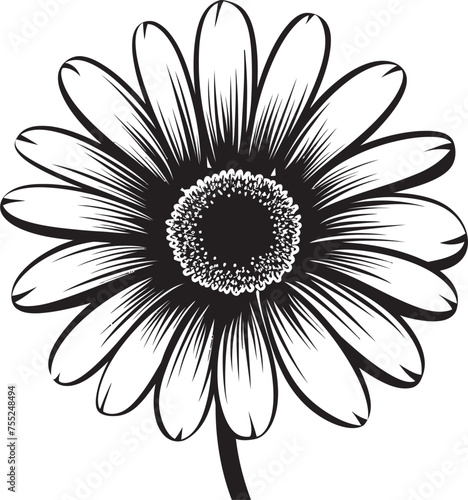 Fototapeta Naklejka Na Ścianę i Meble -  Vivid Bloom Gerbera Daisy Icon Design Natures Charm Gerbera Daisy Logo in Vector